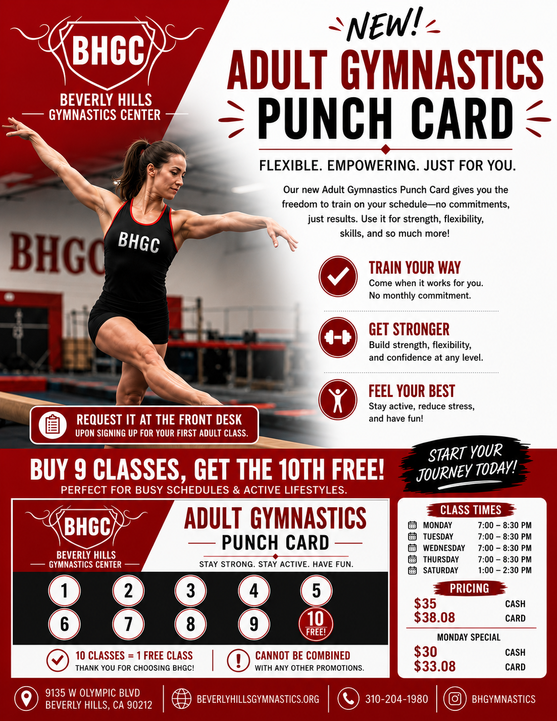 Adult Class Punch Card
